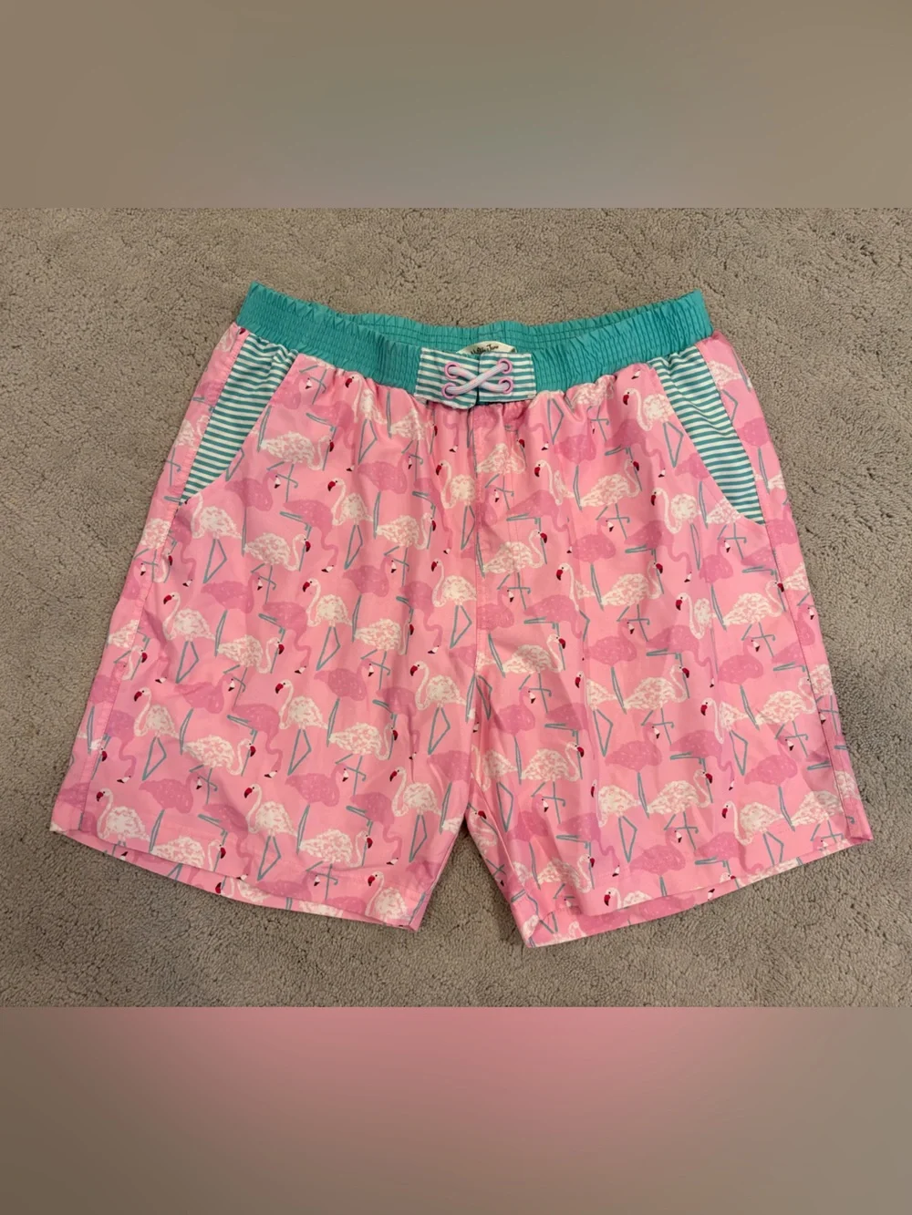 Matilda Jane Pink Flamingo Swim Shorts Trunks Men’s Size Large Pink